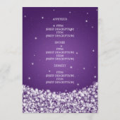 Elegant Wedding Menu Star Sparkle Paars (Achterkant)