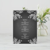 Elegant Wedding Menu  Swirls 2 Black (Staand voorkant)
