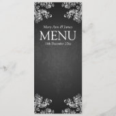 Elegant Wedding Menu  Swirls 2 Black (Achterkant)