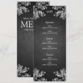 Elegant Wedding Menu  Swirls 2 Black (Voorkant / Achterkant)