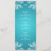 Elegant Wedding Menu  Swirls 2 Turquoise (Voorkant)