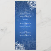 Elegant Wedding Menu  Swirls Blue (Achterkant)