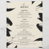 Elegant Wedding Menu Three Entree Bone Black Black (Voorkant)
