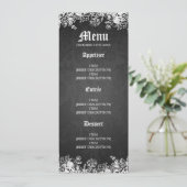Elegant Wedding Menu Victoriaans Vlaams Zwart (Staand voorkant)