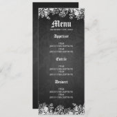 Elegant Wedding Menu Victoriaans Vlaams Zwart (Voorkant / Achterkant)