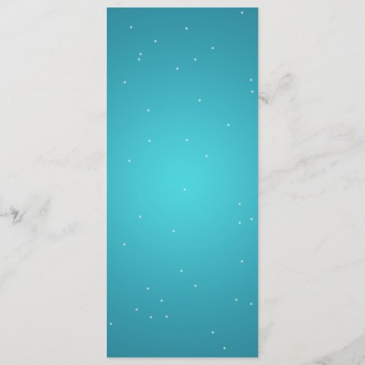 Elegant Wedding Menu Winter Deer Sparkle Turquoise (Achterkant)