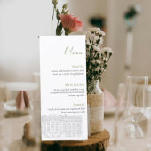 Elegant Wedding Menu with Venue Illustration
