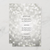Elegant Wedding Menu Zilveren Glitter Lights (Voorkant / Achterkant)