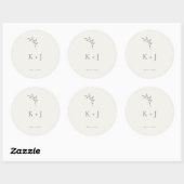 Elegant Wedding Minimal Sage Green Envelope Seal Ronde Sticker (Vel)