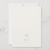 Elegant Wedding Minimal Sage Green Monogram Kaart (Achterkant)