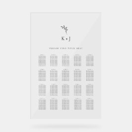 Elegant Wedding Minimal Simple Find your Seat Acryl Bord