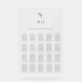 Elegant Wedding Minimal Simple Find your Seat Acryl Bord