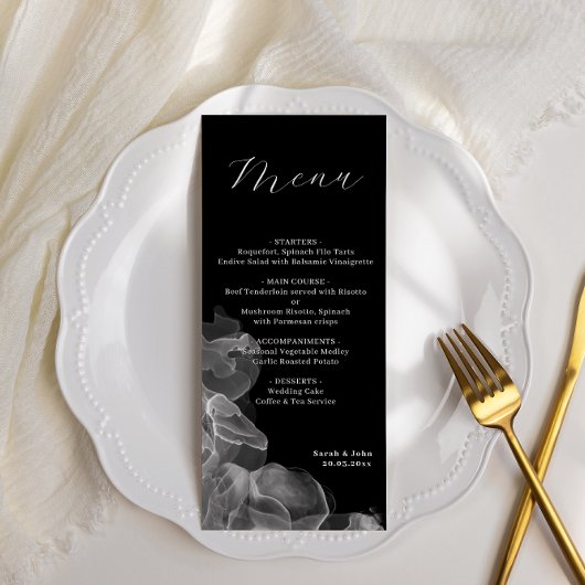 Elegant Wedding Minimalist Black and White Menu