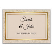 Elegant Wedding Minimalist Gold Frame & Floral  Kaart (Achterkant)