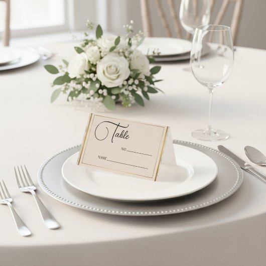 Elegant Wedding Minimalist Gold Frame Table Number Kaart