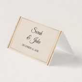 Elegant Wedding Minimalist Gold Frame Table Number Kaart (Achterkant)