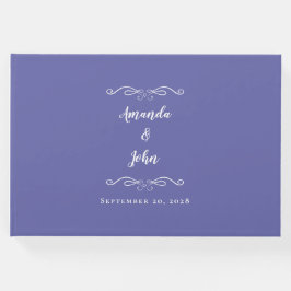 Elegant Wedding minimalist Periwinkle Blue Chic Gastenboek
