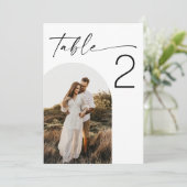 Elegant Wedding | Minimalist Photo Table Number Kaart (Staand voorkant)