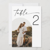 Elegant Wedding | Minimalist Photo Table Number Kaart (Achterkant)