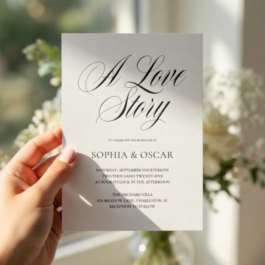 Elegant Wedding Minimalist Script Calligraphy Kaart