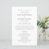 Elegant Wedding Modern Ceremony Chic Gray Program (Staand voorkant)