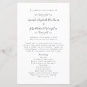 Elegant Wedding Modern Ceremony Chic Gray Program (Voorkant)