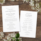 Elegant Wedding Modern Ceremony Chic Gray Program