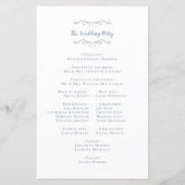 Elegant Wedding Modern Ceremony Dusty Blue Program (Achterkant)