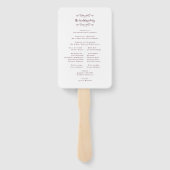 Elegant Wedding Modern Ceremony Program Burgundy Handwaaier (Achterkant)