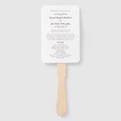 Elegant Wedding Modern Ceremony Program Burgundy Handwaaier (Voorkant)