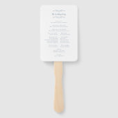 Elegant Wedding Modern Ceremony Program Dusty Blue Handwaaier (Achterkant)
