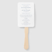 Elegant Wedding Modern Ceremony Program Dusty Blue Handwaaier (Voorkant)