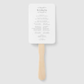 Elegant Wedding Modern Ceremony Program Gray White Handwaaier (Achterkant)
