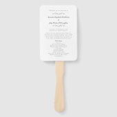 Elegant Wedding Modern Ceremony Program Gray White Handwaaier (Voorkant)