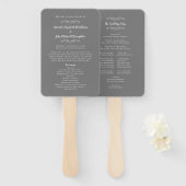 Elegant Wedding Modern Ceremony Program Gray White Handwaaier (Voorkant en achterkant)