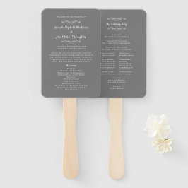 Elegant Wedding Modern Ceremony Program Gray White Handwaaier