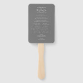 Elegant Wedding Modern Ceremony Program Gray White Handwaaier (Achterkant)