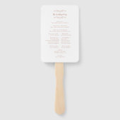 Elegant Wedding Modern Ceremony Program Roos Gold Handwaaier (Achterkant)
