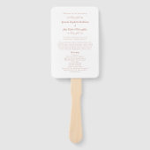 Elegant Wedding Modern Ceremony Program Roos Gold Handwaaier (Voorkant)