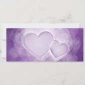 Elegant Wedding Modern Hearts Paars Kaart (Voorkant)