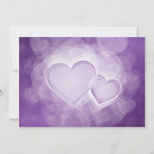 Elegant Wedding Modern Hearts Paars Kaart (Voorkant)