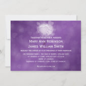 Elegant Wedding Modern Hearts Paars Kaart (Achterkant)