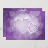 Elegant Wedding Modern Hearts Paars Kaart (Voorkant / Achterkant)