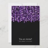 Elegant Wedding Modern Paarse Lichten Kaart (Achterkant)