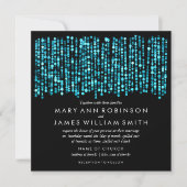 Elegant Wedding Modern Turquoise Lights Kaart (Voorkant)