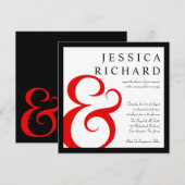 Elegant Wedding Modern Typography nodigt uit Kaart (Voorkant / Achterkant)