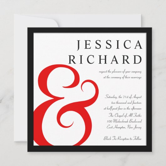 Elegant Wedding Modern Typography nodigt uit Kaart (Voorkant)