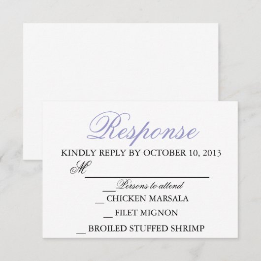 Elegant Wedding Moderne Uitnodigingskaart RSVP Kaartje (Voorkant / Achterkant)