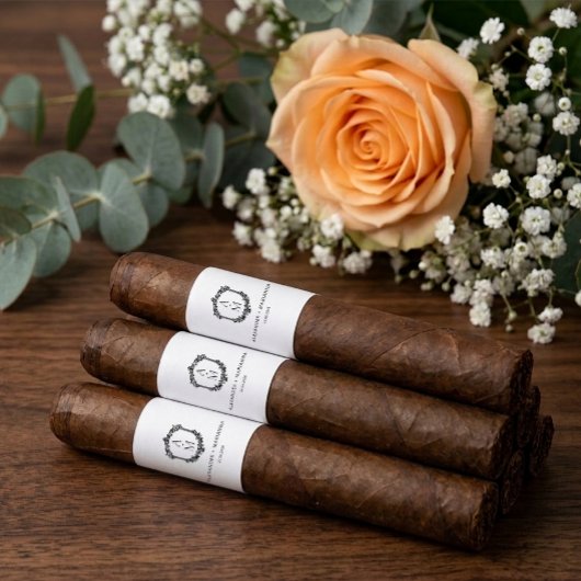 Elegant Wedding Monogram Cigar Bands Label