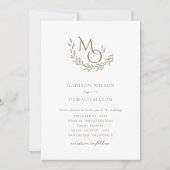 Elegant Wedding Monogram Classic Kaart (Voorkant)